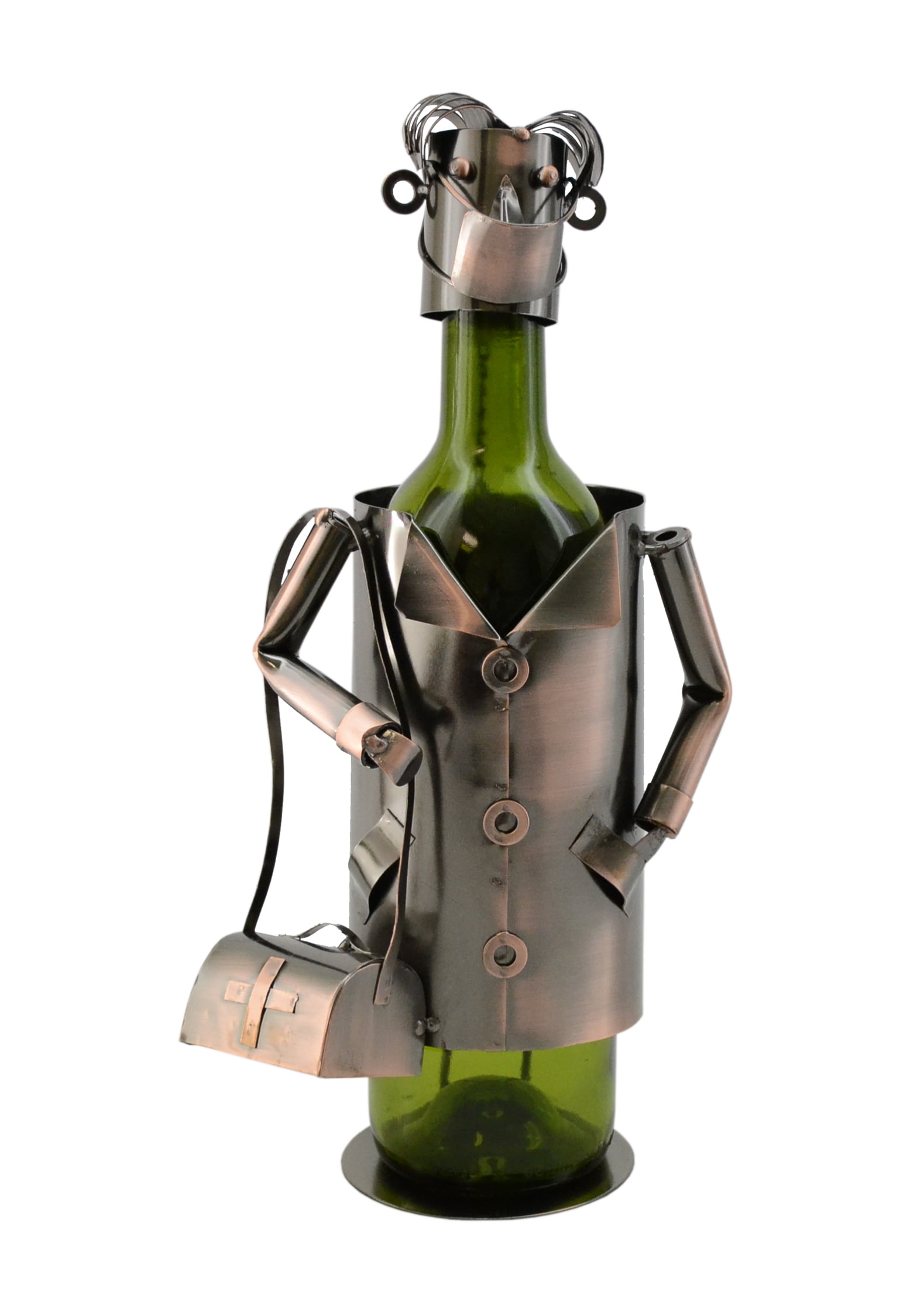 Doctor surgeon Bronze Metal Wine Bottle Holder Character