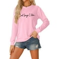 thumbnail image 5 of Women Sweatshirts Sweat Shirts Women Long Sleeve Womens Pullover Sweatshirts Pink Women'S Crewneck Sweatshirts Winter Women Clothes Clothing for Women, 5 of 6