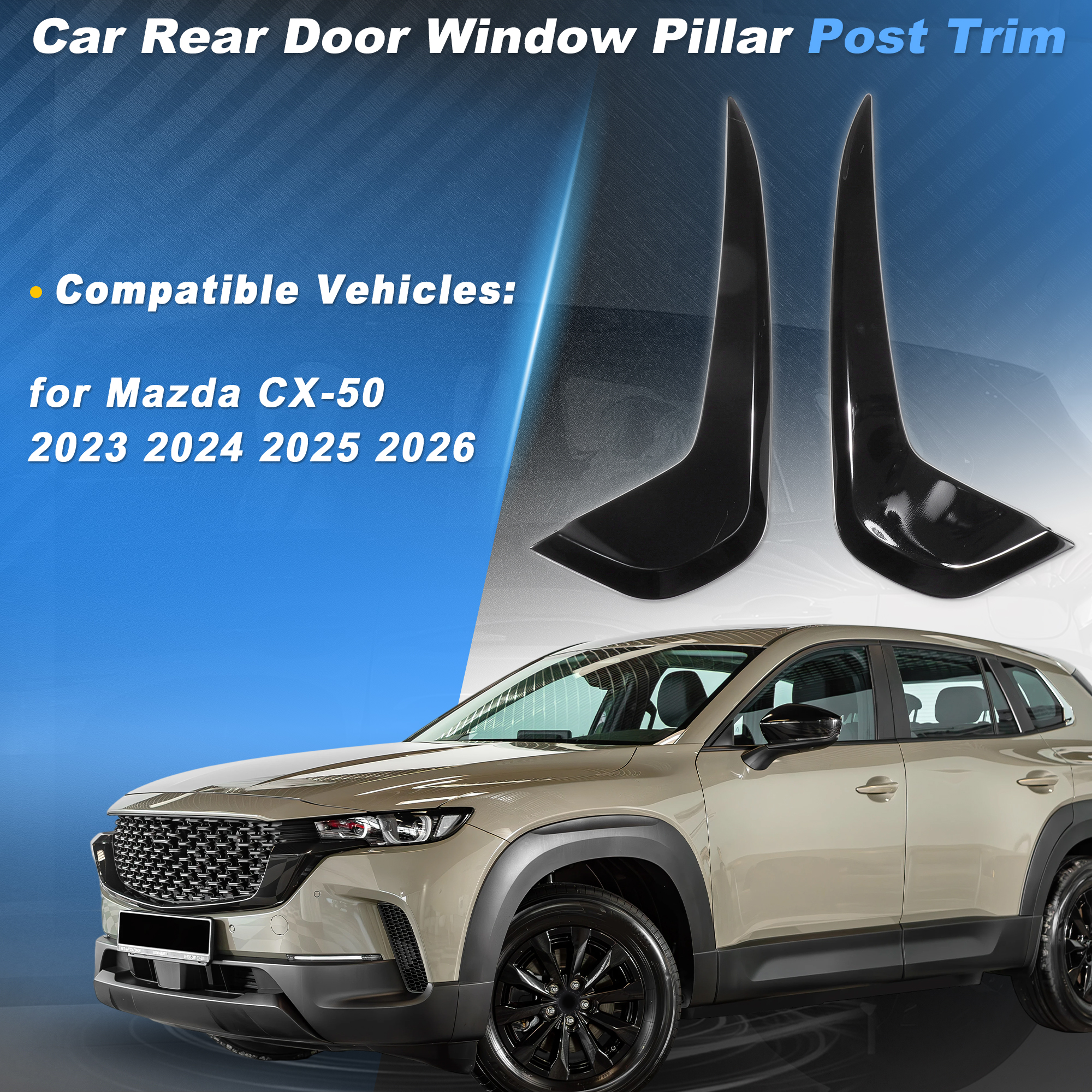 Unique Bargains 1Pair Rear Window D Pillar Trim for Mazda CX-50 2023-2026