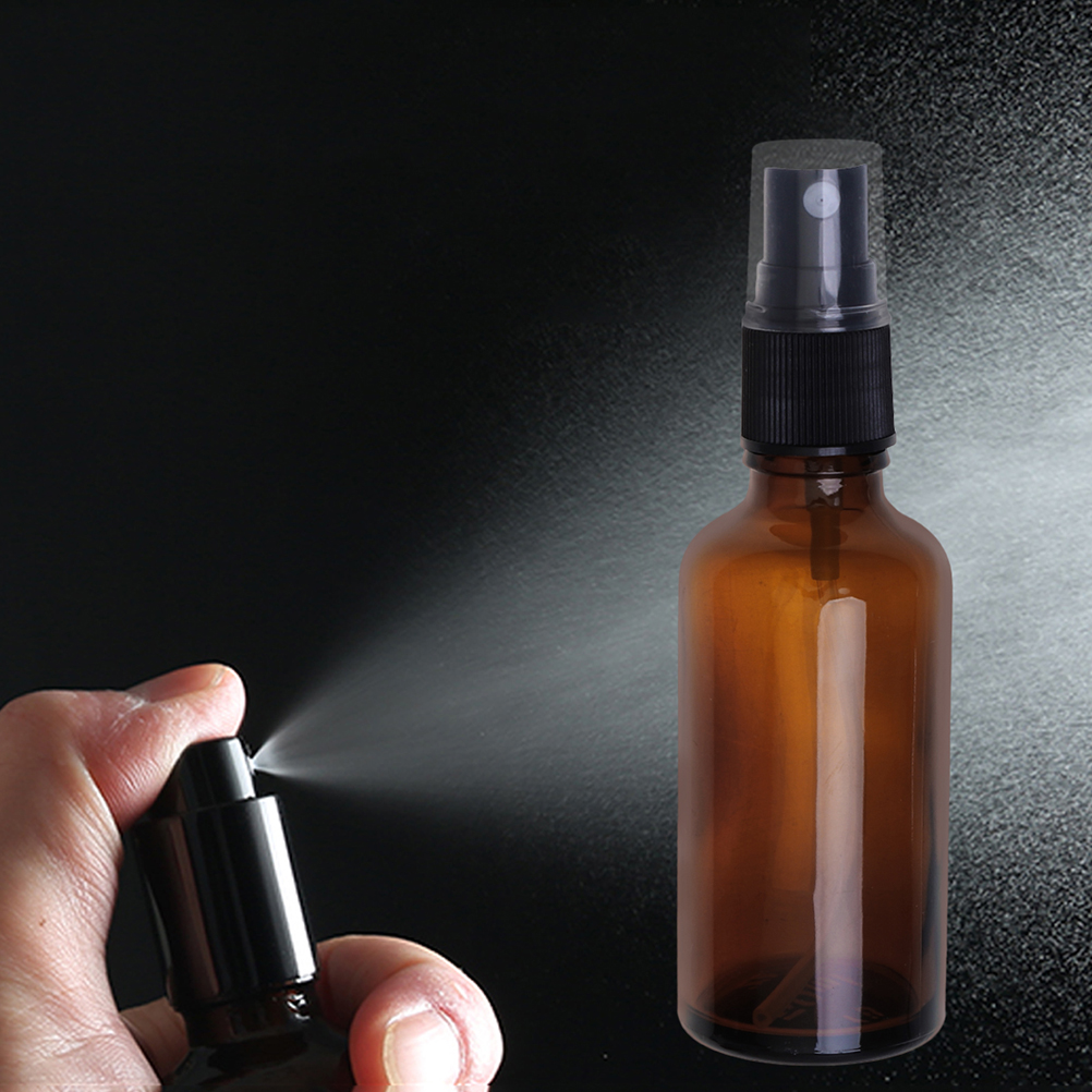 20pcs 20ml Portable Travel Bottle Lotion Spray Empty Glass Bottle Press Spray Bottle (Brown)