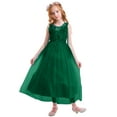 thumbnail image 6 of IBTOM CASTLE Little Big Girls Flower Tulle Dress Princess Pageant Wedding Birthday Party Formal Long Dance Evening Maxi Gown 11-12 Years Green, 6 of 8