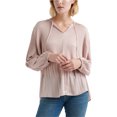 thumbnail image 1 of Lucky Brand Blusa campesina plisada para mujer, rosa, extragrande, 1 of 1