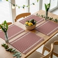 thumbnail image 5 of Country Star Plaid Placemats for Dinning Table Set of 4, Retro Red American Farm Barn Berry Burlap Kitchen Place Mats Waterproof Cloth Table Mats, Indoor Outdoor Placemats Easy Clean Dinner Decor, 5 of 8