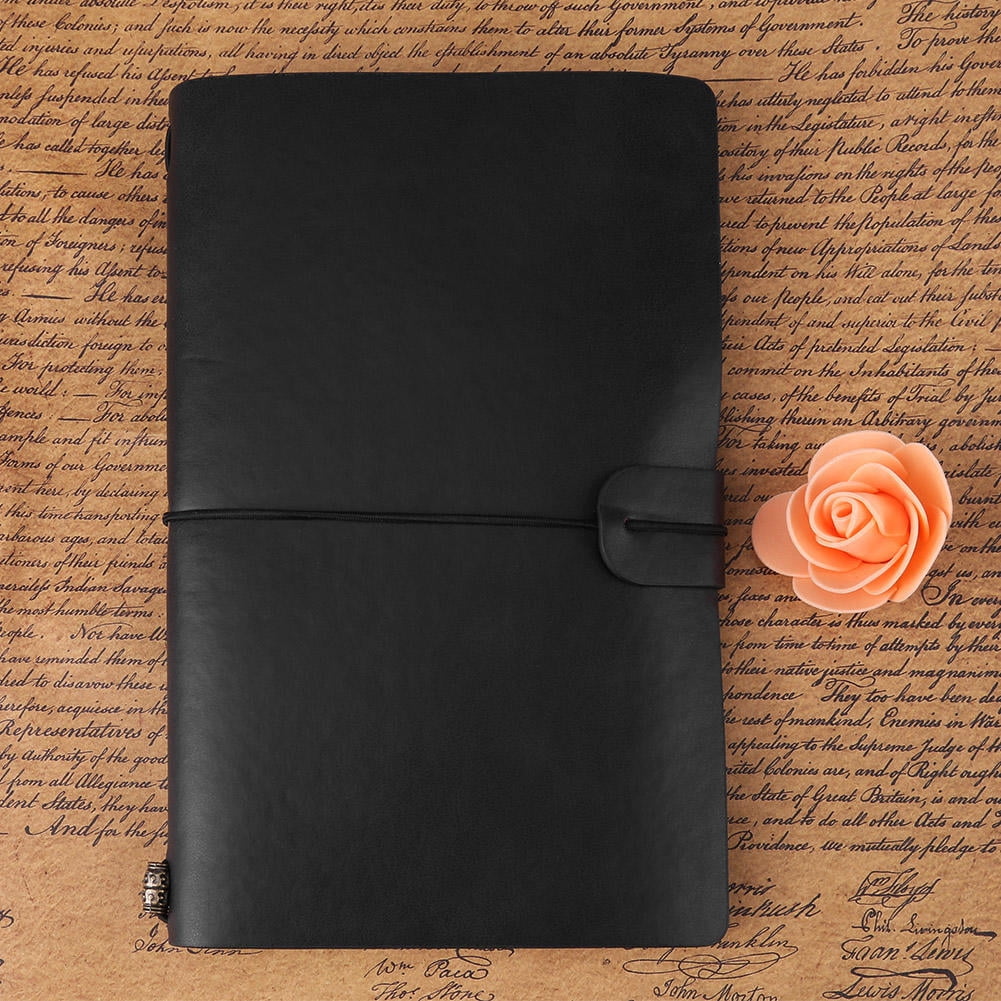 LAZIOEGR Classic PU Leather Travel Notebook – Vintage‑Style Journal, Refillable, 5.12" x 7.87", 0.45 lb, Black
