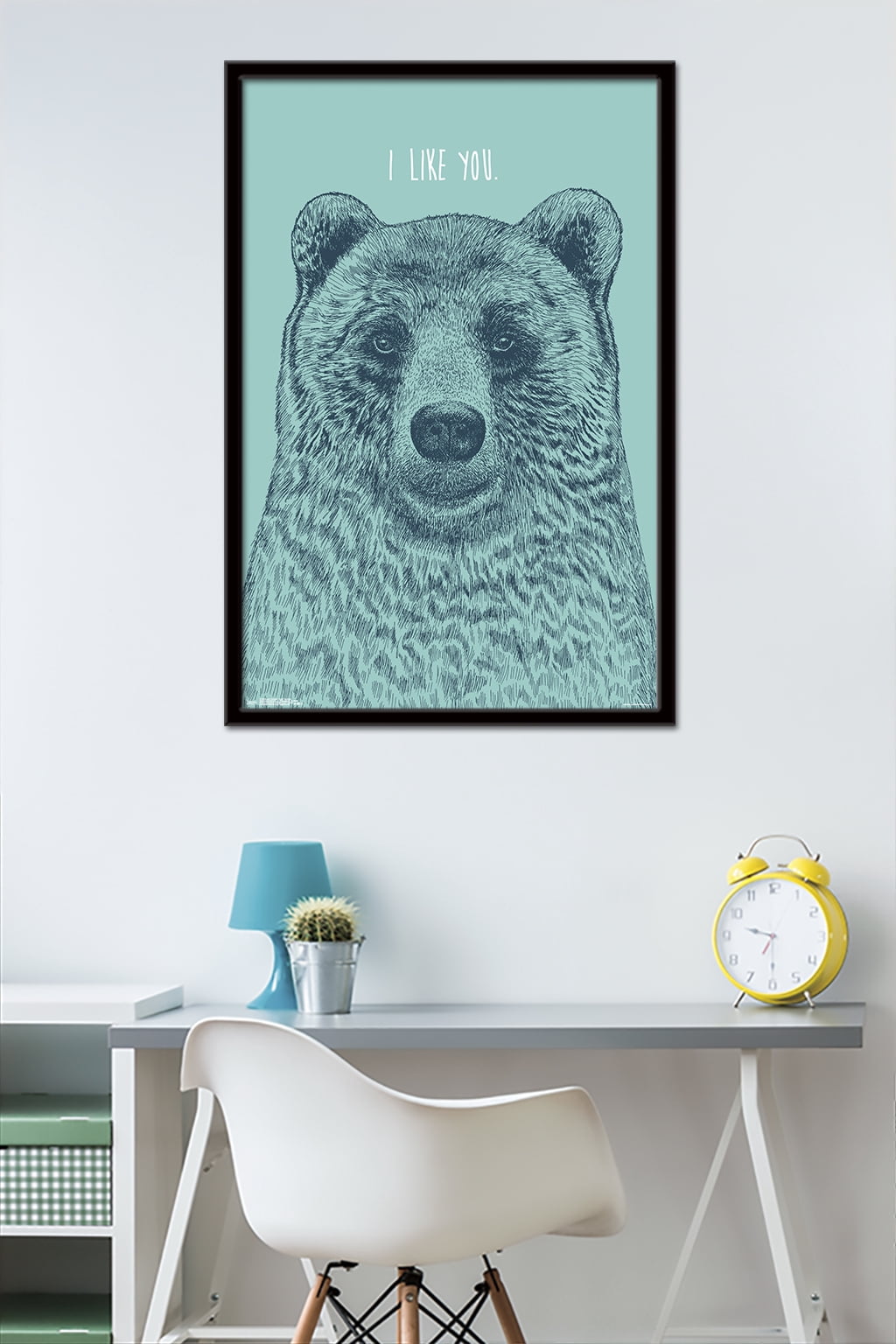 Rachel Caldwell - I Like You Bear Wall Poster, 22.375" x 34", Framed