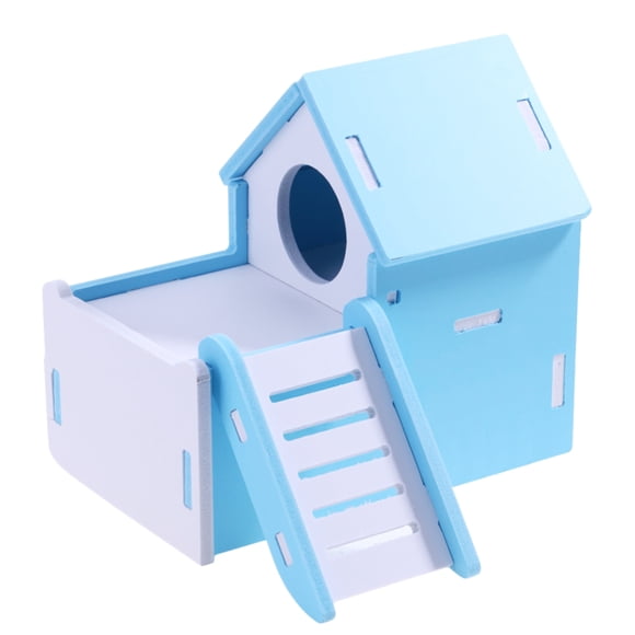 SHOWERORO Housing for Small Animals Living Hut Bamboo Blue 1Pcs