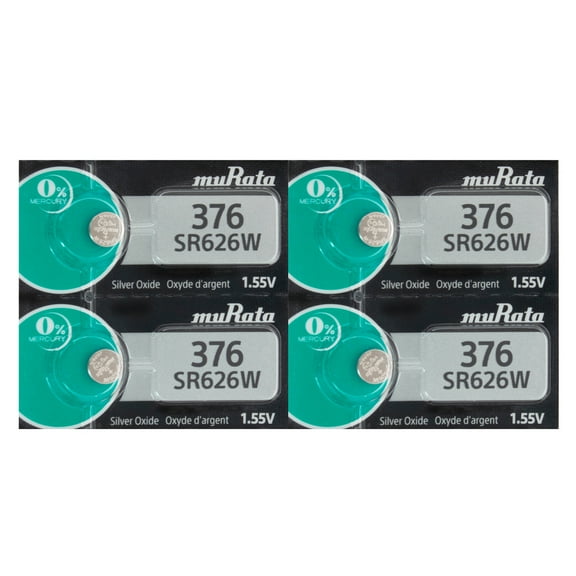 Murata 4pcs 1.55V SR626W 376 Button Cell Coin Battery US