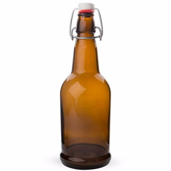 EZ Cap Bottles, Amber, 16 Oz --- Case/12