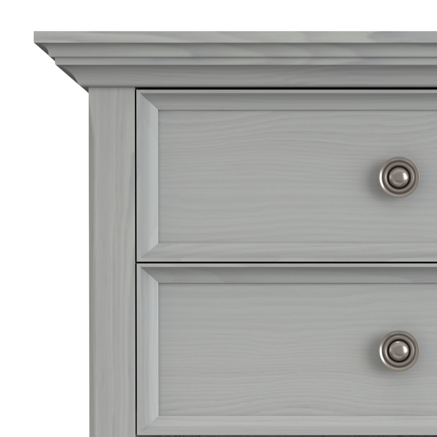 Amherst 24 inch Wide Solid Wood Transitional Bedside Table in Fog Grey