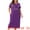 Dark Purple, variant on DARING DIVA Women's Plus Nightgown Short Sleeve Cat Print Nightshirt 1X Dark Purple