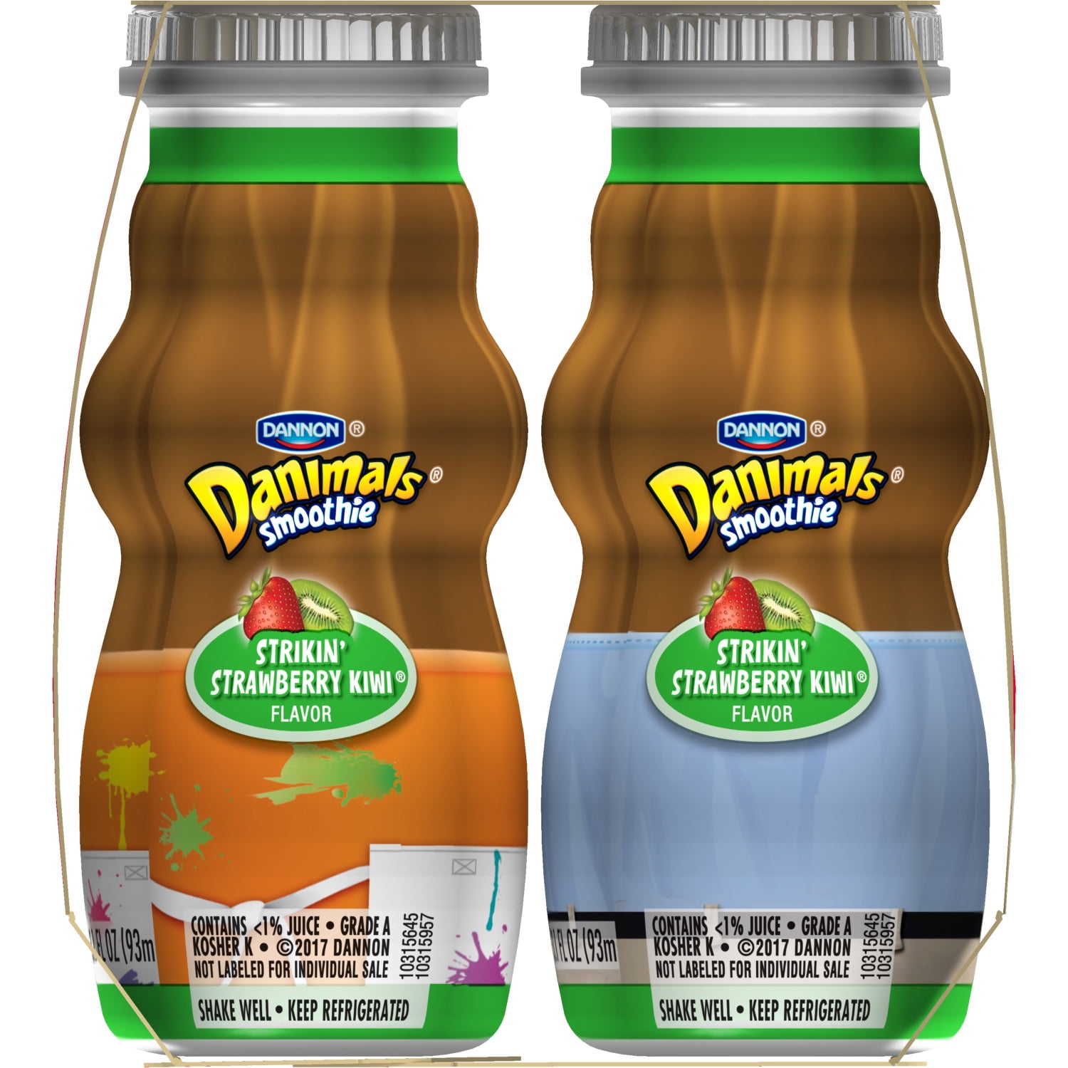 Dannon, Danimals Smoothie Yogurt, Low Fat, Strawberry Kiwi Flavor, 3.1fl oz, 6 Count, Plastic Cup