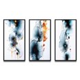 thumbnail image 2 of Designart "Heartbeat Rhapsody Turquoise and Gold Ink Cloud III" Abstract Painting Framed Wall Art Set Of 3 - Turquoise Modern Frame Canvas Set For Living Room Decor, 2 of 6