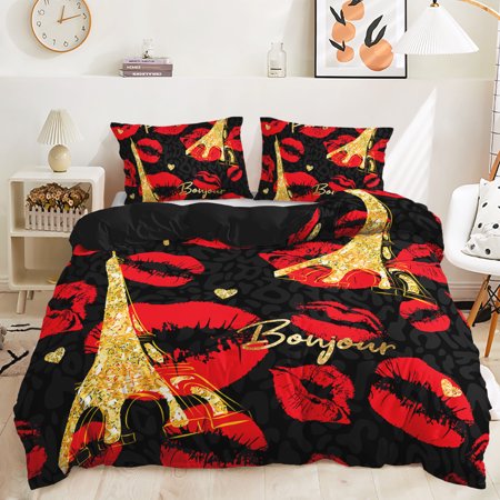 Hosima 3 Piece 3D Digital Printed Duvet Cover Full Size Bedroom Decorative Bedding Set,DEX54-Full