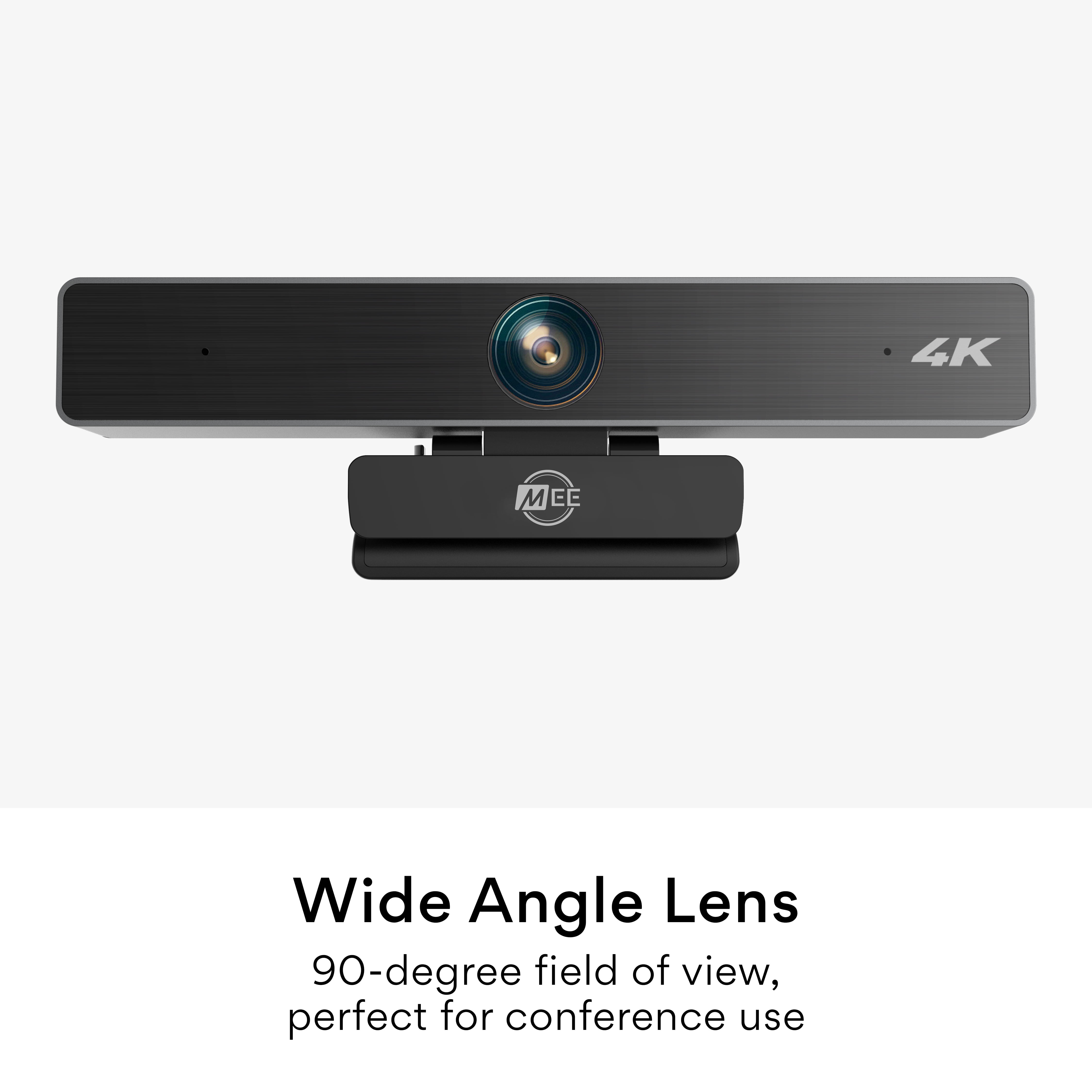 MEE audio 4K Ultra HD Professional Webcam with Wide Angle Lens, 4x Digital Zoom, and Dual Active Noise Cancelling Microphones for Conference Use