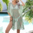 thumbnail image 2 of Idoravan Beach Vacation Essentials for Women Women's Fashion Round Neck Short Sleeve Loose Hollowed Out Beach Swimsuit Blouse, 2 of 9