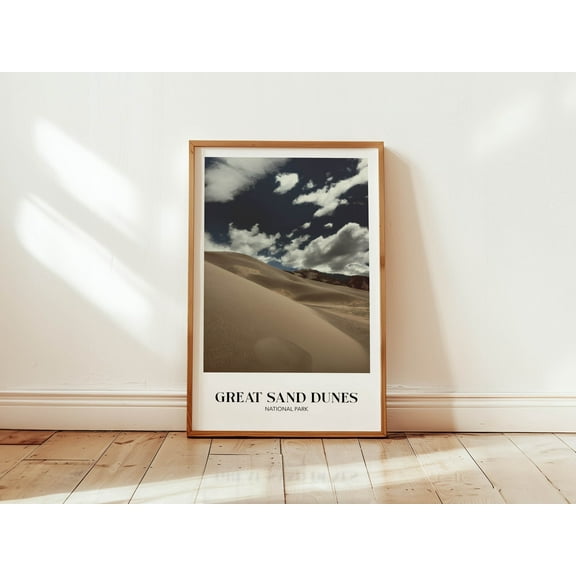 MSFCON Great Sand Dunes National Park Print Rustic Colorado Travel Poster Colorado Art National Park Wall Decor US NP Art Gift for Traveler