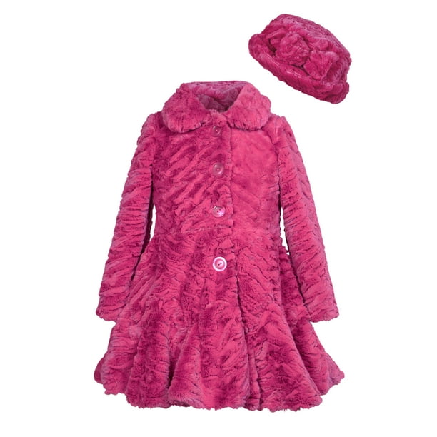 Widgeon - Girls Jackets Faux Fur Coats Holiday Outerwear with Matching Hat,  Pink, Size: 2T - Walmart.com - Walmart.com