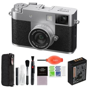 Fujifilm X Half Digital Camera (Silver) Bundle with Advanced Accessories | Fuji X Half Camera