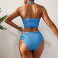 thumbnail image 4 of JoveMarine Womens Bikini Set Solid Color Split Two Piece Sport Swimsuit Athletic Swimwear with Padded Cups for Pool,Blue M, 4 of 6