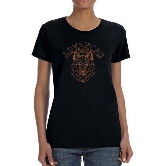 Geometrical Wolf Time Shaped T-Shirt Women -Image by Shutterstock, Female Medium