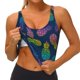 thumbnail image 3 of Fotbe Abstract Bright Pineapple Fruit Retro Sujetador Deportivo Largo sin Aros para Mujer con Almohadillas y Soporte Medio, Transpirable y Absorbente, Camiseta Tipo Chaleco o Tank Top-X-Large, 3 of 8