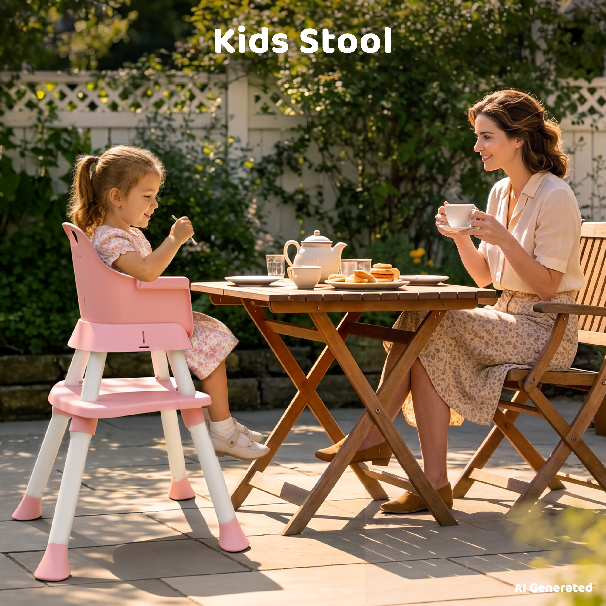 AILEEKISS 8-in-1 Baby High Chair, Pink/White photo 5
