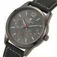 thumbnail image 2 of Carribean Joe Men's Analog Watch, 42.5mm Gunmetal Round Case, Gray Dial, Black Vegan Leather Strap, Battery Powered Quartz Movement, 2 of 7
