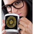 thumbnail image 2 of 3drose, Letter W Art Deco Geometric Monogram in Faux Gold and Black, 15oz Two-tone Black Mug, 2 of 6