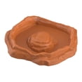 thumbnail image 3 of Plato de baño para reptiles, plato de alimentación para reptiles, comedero decorativo para terrario, cuenco para tortugas, suministros para mascotas, marrón claro S, 3 of 8