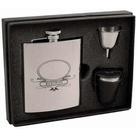 

Visol VSET27-1200 8 oz Bestman Stainless Steel Deluxe Flask Gift Set