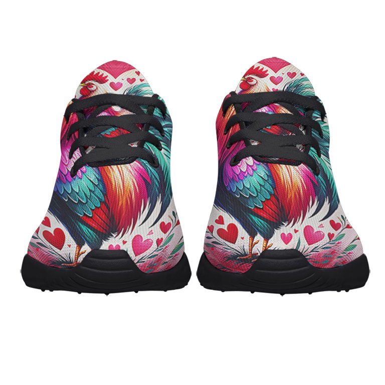 RooStr Valentine's Day Chicken Shoes Sneakers Black Size 7.5