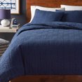 thumbnail image 1 of HomeTrends Navy Clipped Jacquard 3 Piece Duvet Cover Set, 1 of 4