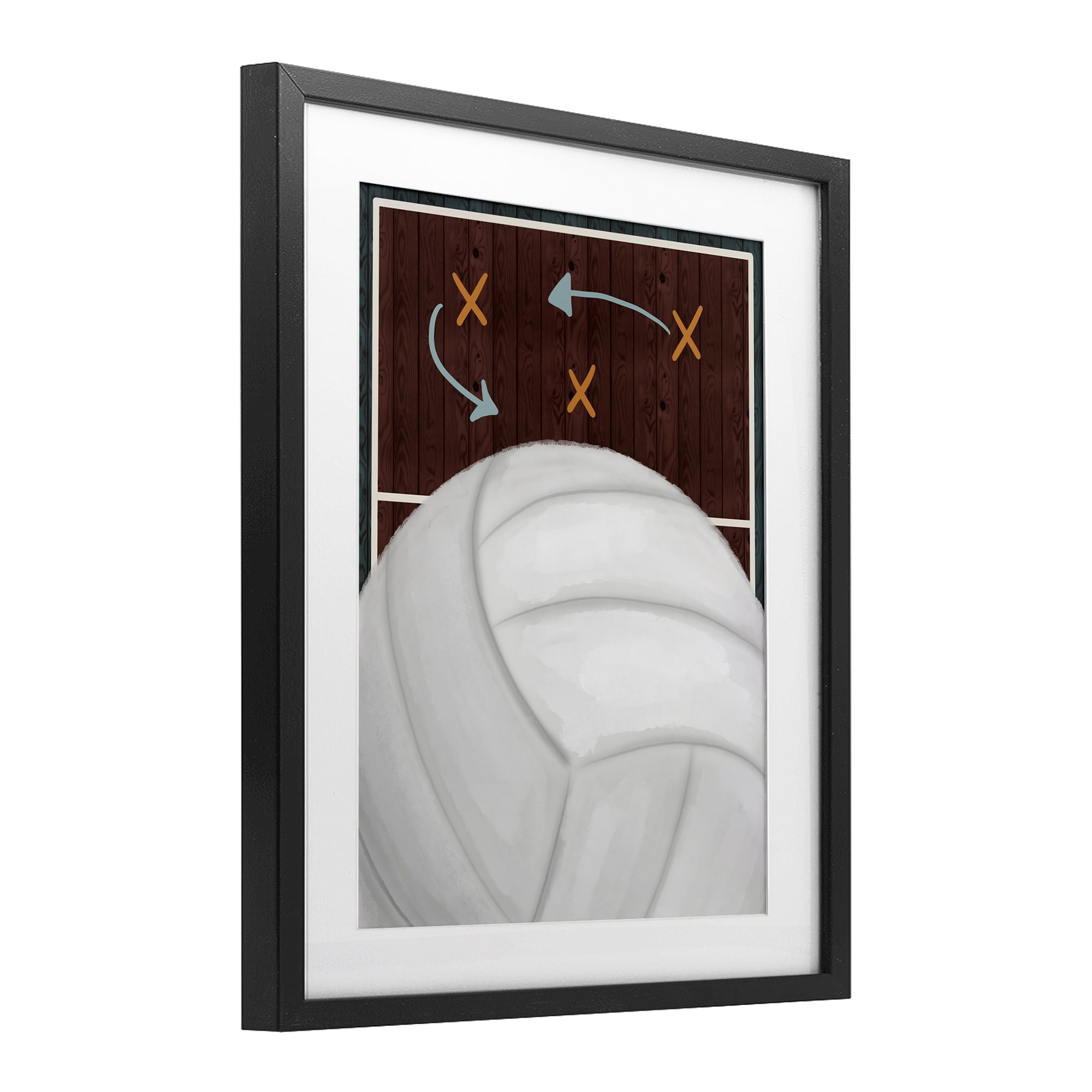 Stupell Industries Volleyball Court Tactics Black Framed Print Under Glass, design by Jennifer Stith