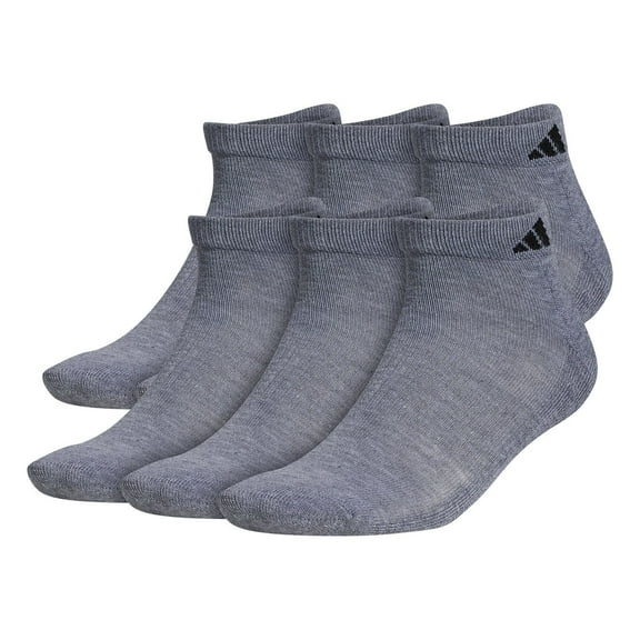 Men's adidas 6-pack Athletic Cushioned Low-Cut Socks Color: Gray Size: 5-8