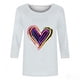 thumbnail image 3 of Mujeres Tres Cuartos de Manga Tops Día de San Valentín Impreso Suelto Cuello Redondo Suéter, Suelto Ajuste Tops para las Mujeres Vestir Fiesta Casual, 3 of 5