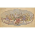 thumbnail image 2 of Jozef Hanula 18x12 Gold Ornate Wood Frame and Double Matted Museum Art Print Titled - Angelic Choir (1901), 2 of 4