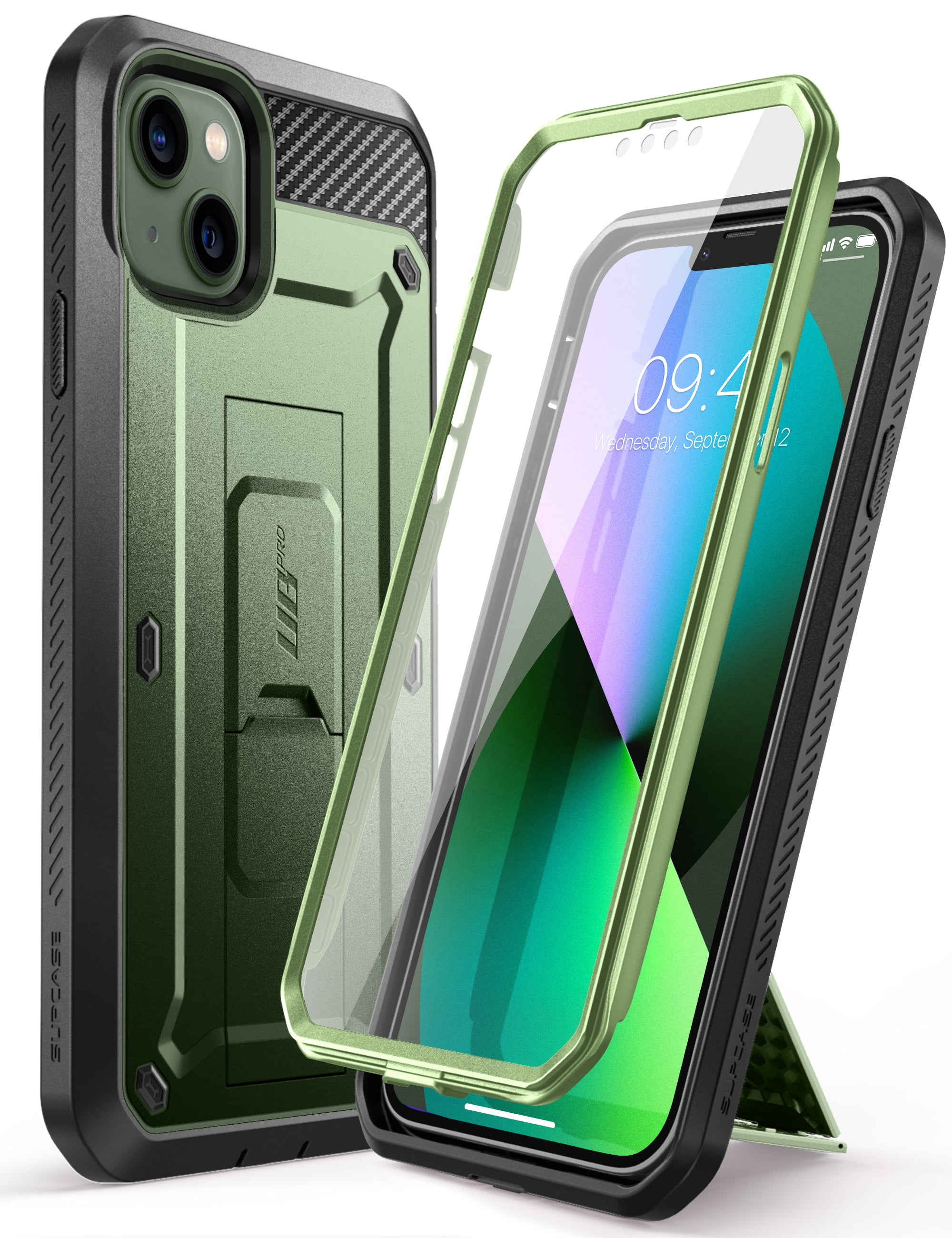 SUPCASE Unicorn Beetle Pro Series Case for iPhone 13 (2021 Release) 6.1 Inch, Built-in Screen Protector Full-Body Rugged Holster Case (Guldan)