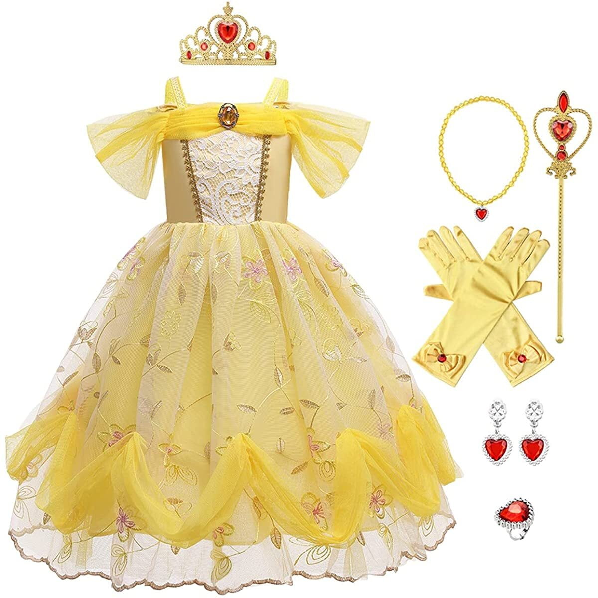 Little Girls Princess Dress Off Shoulder Belle Costume Halloween with