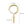 thumbnail image 4 of 100Pcs/set Brass Plated Steel Ceiling Cups Hooks Screw Hooks for Hanging Home Ceiling Hanging, 4 of 6