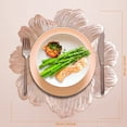 thumbnail image 2 of Elegant Round Floral Placemats 15x15 Inches Set of 4, Glossy Finish Easy Clean Table Mats for Daily Use, 2 of 8
