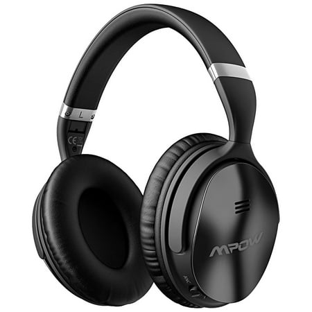 Active Noise Cancelling Stereo Headphones - Mpow H5 Active Noise Cancelling Bluetooth Headphones, Hi-Fi Stereo Wireless Over-ear Headphone, Foldable Headset with Carrying Case for PC/ Cell Phones/ TV (Black)
