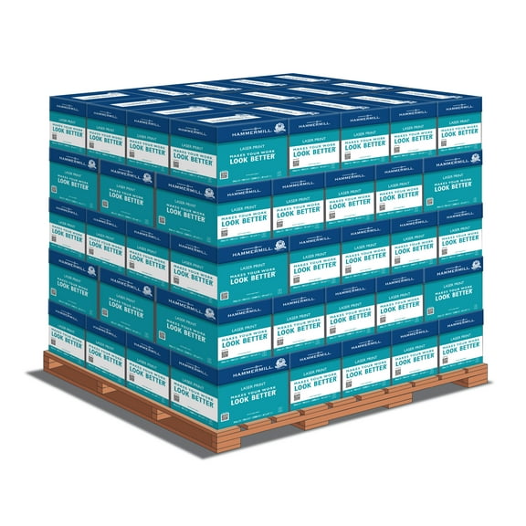 Hammermill Laser Print Paper 8.5" x 11" 32lb 98 Bright (10464) 2500 Sheets-32 Cartons per Pallet-80,000 Sheets Total Made in USA