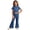 Blue, variant on Casual Suit for Girls Elastic Short Sleeve Top Flared Pants Two Piece Boys and Girls Outfits,Light Green,Size 3 -4 Years