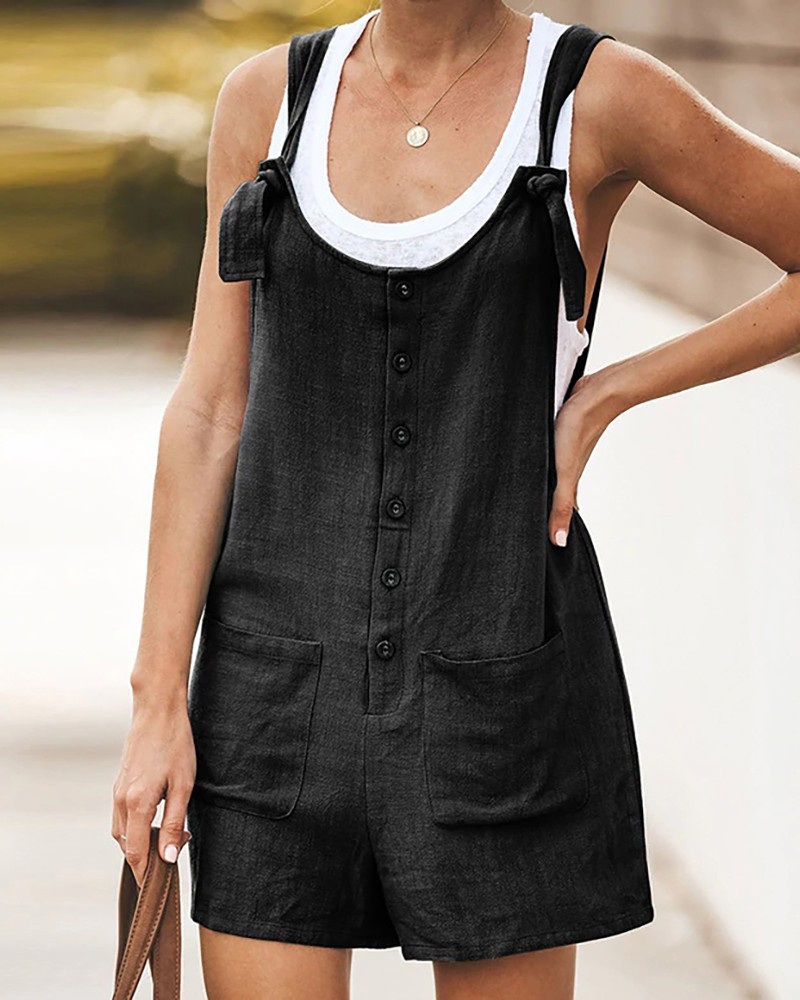 Linen Overalls Shorts