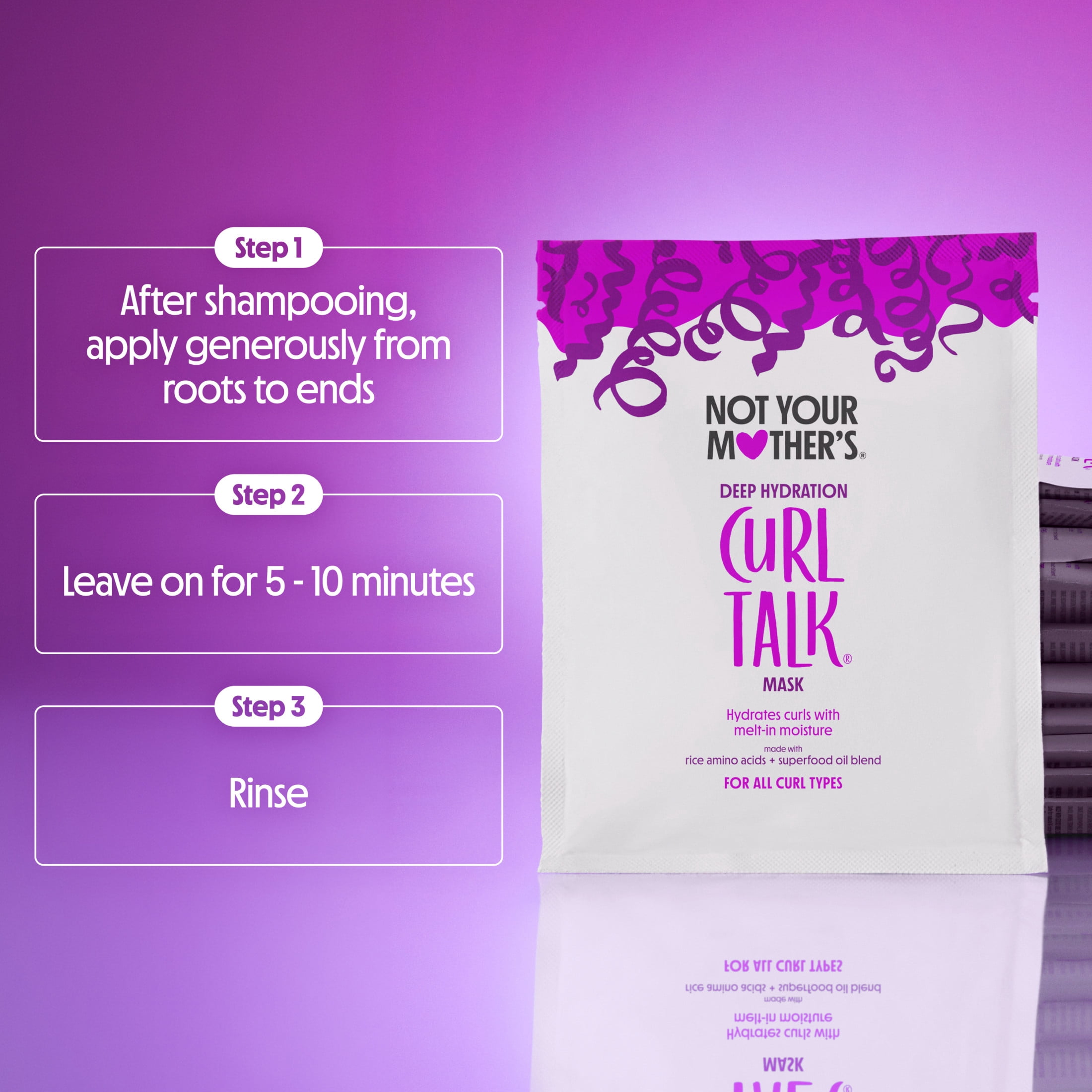 Not Your Mother's Curl Talk Hydration Hair Mask Sachet, On-The-Go Hydration, 1.75 oz