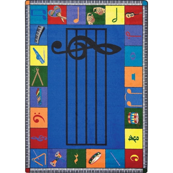Joy Carpets Kid Essentials Note Worthy (Preschool) 5'4" x 7'8" Area Rug in Color Multi