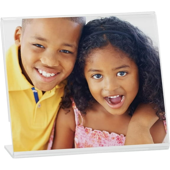 Neil Enterprises Inc. Clear Acrylic 5x4 Bent Easel Tabletop Picture Frames - Pack of 50