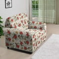 thumbnail image 3 of XYZCANDO Christmas Flower Stretch Sofa Slipcover 1 Piece Beach Tropical Couch Cover, 1 Seater Soft Elastic Bottom Sofa Slipcover for Living Room, 3 of 6