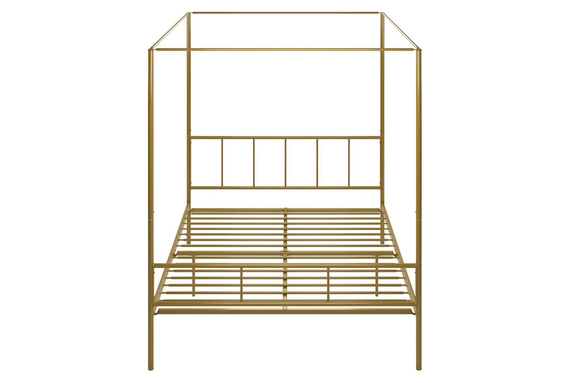 Novogratz Marion Metal Canopy Platform Bed Frame, Queen, Gold