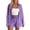Purple(Womens Sets), variant on GUACER Two Piece Sets for Women Summer Striped Long Sleeve Button Shirts and Drawstring Waist Shorts Casual Outfits